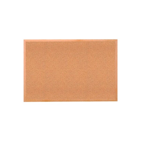 Ghent Natural Cork Bulletin Board With Oak Wood Frame, 144-1/2"W x 48-1/2"H WK412 - main